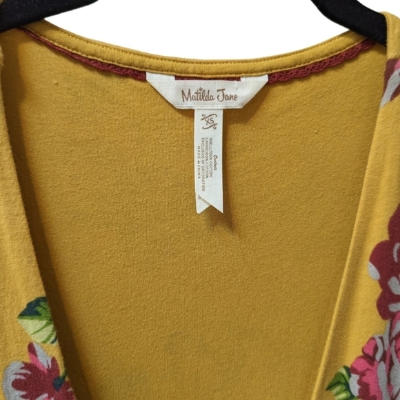 MATILDA Jane Alana Floral Yellow Wrap Tiefront Cotton Maxi Dress (XS) - Picture 4 of 6